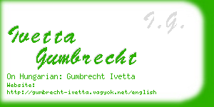 ivetta gumbrecht business card